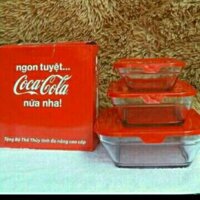Combo 3 bộ thố thủy tinh coca