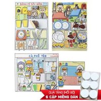 Combo 3 Bộ Tranh Tương Tác Cô Tiên Xanh Ẩm Thực Sài Gòn