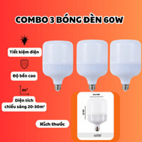 Combo 3 Bóng 60W Coka Siêu Sáng Tiết Kiệm Điện An Toàn