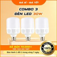 Combo 3 Bóng Đèn Led 30W Siêu Sáng Tiết Kiệm Điện Chống nước chống va đập tuổi thọ cao