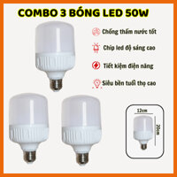 Combo 3 Bóng Đèn Led 50W Ánh Sáng Trắng Dịu Nhẹ Siêu Sáng Tiết Kiệm Điện