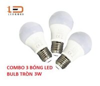 COMBO 3 Bóng đèn LED bulb tròn LEDGOES 3W - Ánh sáng trắng