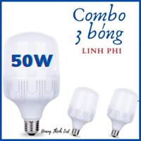 [Combo 3] Bóng đèn led trụ Linh Phi 50W đui E27 siêu sáng, tiết kiệm 80% điện năng so với bóng thường