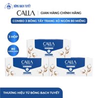 Combo 3 Bông làm sạch da Bông Bạch Tuyết Calla Dạng túi 80 miếng/hộp