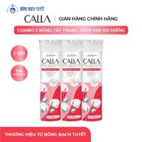 Combo 3 Bông làm sạch da Bông Bạch Tuyết Calla Tròn mịn 150 miếng/gói