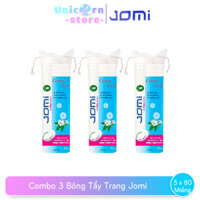 Combo 3 Bông Tẩy Trang Jomi 80 Miếng  Túi