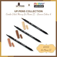 Combo 3 bút brush viết calligraphy hai đầu Marvy 1122 - Brown Colors 4