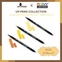 Combo 3 bút brush viết calligraphy hai đầu Marvy 1122 - Yellow Colors 4