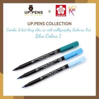 Combo 3 bút lông đầu cọ viết calligraphy Sakura Koi Coloring Brush Pen – Blue Colors 1