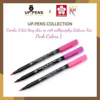 Combo 3 bút lông đầu cọ viết calligraphy Sakura Koi Coloring Brush Pen – Pink Colors 1