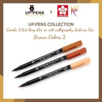 Combo 3 bút lông đầu cọ viết calligraphy Sakura Koi Coloring Brush Pen – Brown Colors 2