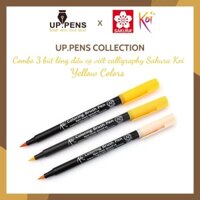 Combo 3 bút lông đầu cọ viết calligraphy Sakura Koi Coloring Brush Pen – Yellow Colors