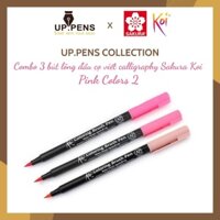 Combo 3 bút lông đầu cọ viết calligraphy Sakura Koi Coloring Brush Pen – Pink Colors 2