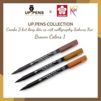 Combo 3 bút lông đầu cọ viết calligraphy Sakura Koi Coloring Brush Pen – Brown Colors 1
