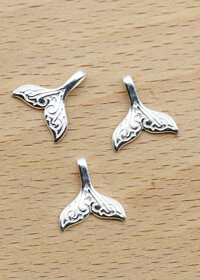 Combo 3 cái charm bạc đuôi nàng tiên cá treo - Ngọc Quý Gemstones - Bạc Trắng