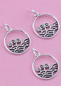 Combo 3 cái charm bạc thái hình sóng biển treo - Ngọc Quý Gemstones