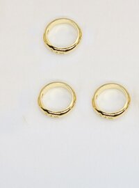 Combo 3 cái charm bạc vòng viền tròn hạt đính giữa mạ vàng - Ngọc Quý Gemstones - 10.2x2.2mm