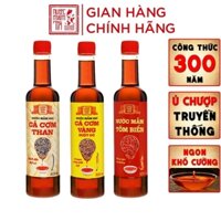 [COMBO 3 CHAI - 3 VỊ] NƯỚC MẮM NHỈ CÁ CƠM THAN, TÔM BIỂN, CÁ CƠM VÀNG RUỘT ĐỎ 525ML/CHAI NHỰA - LÀNG CHÀI XƯA