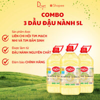 COMBO 3 CHAI Dầu Đậu Nành Janbee 5 Lít - Dầu Ăn Thực Vật Nguyên Chất, Giàu Dinh Dưỡng, Không Cholesterol, Đảm Bảo AnToàn
