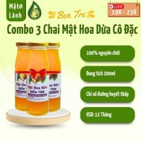 Combo 3 Chai Mật Hoa Dừa Cô Đặc Bến Tre 400ml - Thuần Chay, Chỉ Số Đường Huyết Thấp