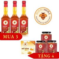 Combo 3 chai mật ong chín HONIMORE Rừng Phương nam 630g - TẶNG 3 hũ mật ong nguyên chất 360g
