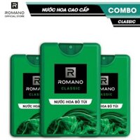 Combo 3 chai nước hoa bỏ túi Romano Classic 18ml
