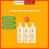 Combo 3 chai Nước rửa chén hữu cơ Fuwa3e 500ml enzyme sinh học từ dứa – rửa chén ăn dặm, bình sữa