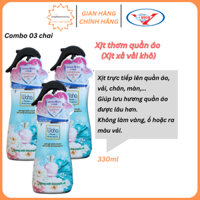 (COMBO 3 CHAI) Nước thơm xịt quần áo & vải WAHA 330ml