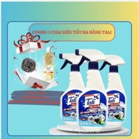 Combo 3 chai siêu tẩy đa năng Tali tặng nước rửa chén + búi rửa nồi