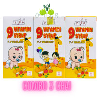 [Combo 3 Chai] Siro Ăn Ngon Tăng Cân Cho Bé 9 Vitamin TP Thái Lan