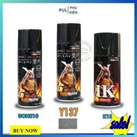 Combo 3 chai sơn samurai màu xám bạc gồm Y137 - UCH210 - K1K - Giấy nhám P800