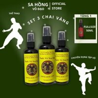 (Combo 3 chai Vàng) Tinh Dầu Nóng Xoa Bóp Hỗ Trợ Đau Khớp, Bong Gân 100ml x 3 - Sa Hồng Võ Đạo