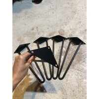 Combo 3 Chân bàn ghế sắt hairpin son tích điện, chân loại 2 thanh sắt có kèm đinh vít.