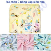Combo 3 Chăn ủ bông xốp siêu nhẹ  HÀNG ĐẸP LOẠI 1 có mũ cực mềm, mịn, an toàn và giữ ấm cho bé sơ sinh  - chăn ủ sơ sinh