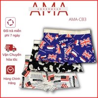 [COMBO 3 CHIẾC] Quần Lót Nam - Sịp Đùi Boxer Hoa Lá Nhiệt Đới - Vải Thun Lạnh - Lớp Đệm Cotton- Thoáng Mát - AMA-CB3