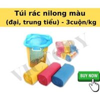 Combo 3 cuộn 1kg túi đựng rác tự phân hủy sinh học đủ kích cỡ - Đen siêu đại 1cuộn