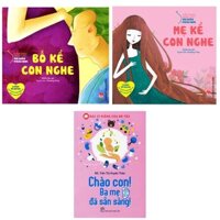 Combo 3 cuốn sách về nuôi dạy con hay nhất  Cẩm Nang Dành Cho Mẹ Bầu Và Thai Nhi Bố Kể Con Nghe   Mẹ Kể Con Nghe   Bác Sĩ Riêng Của Bé Yêu - Chào Con Ba Mẹ Đã Sẵn Sàng Tặng kèm Bookmart thiết kế AHA