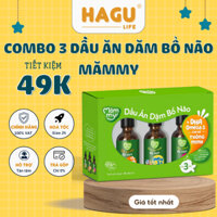 Combo 3 dầu ăn dặm bổ não Mămmy, dầu Olive bổ não, dầu cá hồi bổ não, dầu hạt lanh bổ não, mỗi loại 30ml