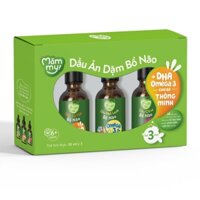 Combo 3 dầu ăn dặm bổ não Mămmy, dầu Olive bổ não, dầu cá hồi bổ não, dầu hạt lanh bổ não, mỗi loại 30ml