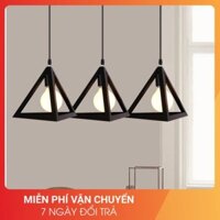 Combo 3 đèn thả khối hình tam giác sơn tĩnh điện 3 lớp khung loại dày dặn chắc chắn cao cấp loại 1