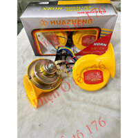 COMBO 3 đôi còi ngân 6 tiếng HUAZHENG âm thanh lớn dùng cho xe tải, xe khách,..Điện 12v và 24v