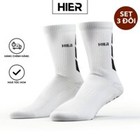 Combo 3 đôi tất vớ chống trượt thể thao nam nữ đá bóng cầu long chạy bộ chính hãng Hier Sporty