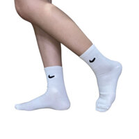 Combo 3 Đôi Tất Vớ Nik Trắng Đen Thể Thao Cổ Ngắn, Cổ Trung, Cổ Cao Nam Nữ Vải Dệt Kim HBH - 3 Đôi Cổ Trung
