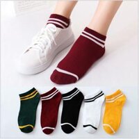 combo 3 đôi vớ cổ ngắn unisex phong cách Hàn Quốc Tất nam nữ cotton thoáng khí