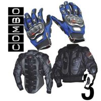 Combo 3: Găng tay + Áo giáp lưới Pro-biker