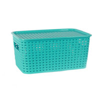 Combo 3 giỏ Hàn Quốc có nắp đậy, đựng đồ đa năng Song Long cỡ nhỏ 29 x 20 x 13- nhiều màu sắc - ngọc bích