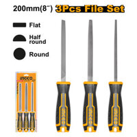 Combo 3 giũa thép dẹt, tròn, bán nguyệt Ingco HKTFS1308 Chính Hãng