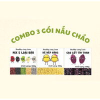 COMBO 3 GÓI - 500g Mix 5 Loại Đậu - 500g Kê Nếp vàng - 500g Gạo Lứt Tím Than - Healthy cùng Loan