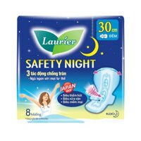 Combo 3 gói Băng Vệ Sinh Ban Đêm Laurier Safety Night chống tràn [30cm-8M] Nhập Khẩu Thái Lan