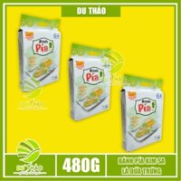 Combo 3 gói bánh pía kim sa LÁ DỨA Tân Huê Viên 480gr, bánh pía mini không sầu riêng đặc sản Sóc Trăng